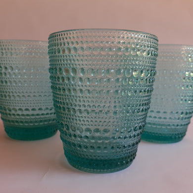 Set 6 Vasos Vidrio Bajo Puntitos  Calipso