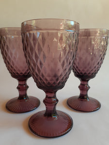 Set 6 Copas Vidrio Diamante VC   Palo de rosa