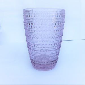 Set 6 Vasos Vidrio Alto Puntitos Ámbar