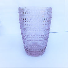 Set 6 Vasos Vidrio Alto Puntitos Rosado
