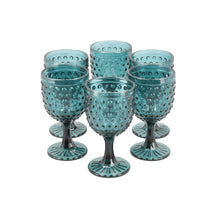 Set 6 Copas Vidrio  Puntos Azul