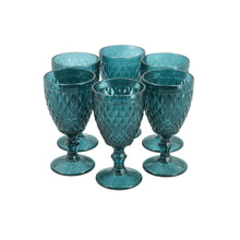 Set 6 Copas Vidrio Diamante  Rosada