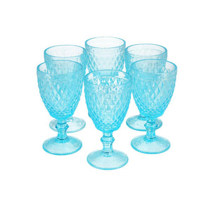 Set 6 Copas Vidrio Diamante  Rosada