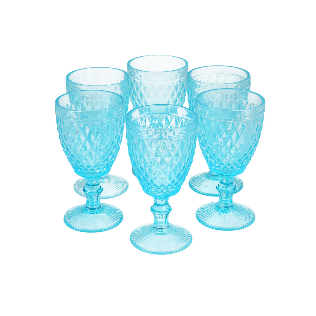 Set 6 Copas Vidrio Diamante  Calipso