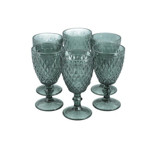 Set 6 Copas Vidrio Diamante  Rosada