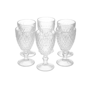 Set 6 Copas Vidrio Diamante  Rosada