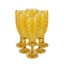 Set 6 Copas Champagne Rombos  Dorada
