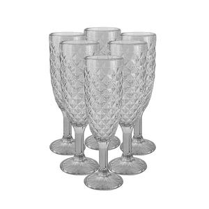 Set 6 Copas Champagne Rombos  Gris