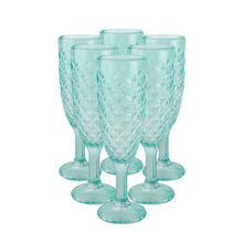 Set 6 Copas Champagne Rombos  Dorada