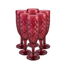 Set 6 Copas Champagne Rombos  Dorada