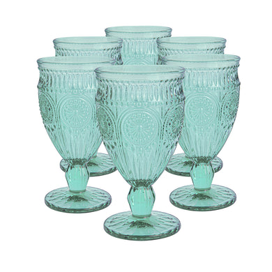 Set 6 Copas Vidrio Flores  Oceano