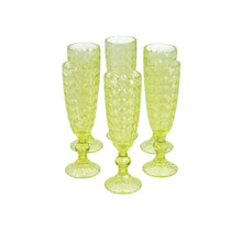 Set 6 Copas Champagne Flores  Grafito