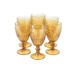 Set 6 Copas Vidrio Girasol  Rosada