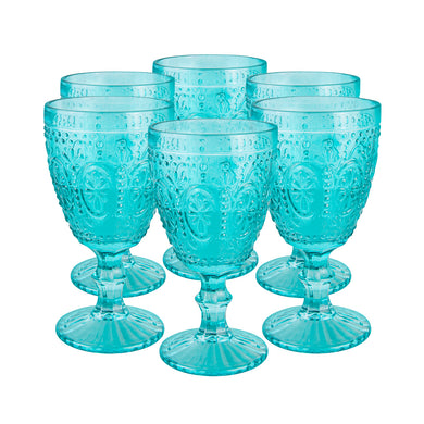 Set 6 Copas Vidrio Girasol  Esmeralda