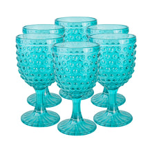 Set 6 Copas Vidrio  Puntos Azul