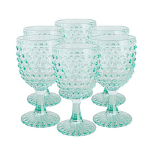 Set 6 Copas Vidrio  Puntos Verde Botella