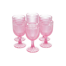 Set 6 Copas Vidrio  Panal Rubí