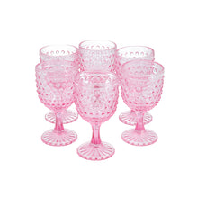 Set 6 Copas Vidrio  Puntos Azul