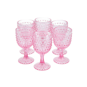 Set 6 Copas Vidrio  Puntos Verde Botella