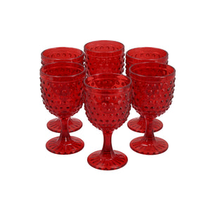 Set 6 Copas Vidrio  Puntos Azul