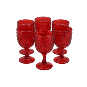 Set 6 Copas Vidrio  Puntos Lila