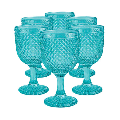 Set 6 Copas Vidrio  Panal Esmeralda