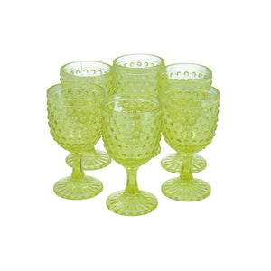 Set 6 Copas Vidrio  Puntos Azul