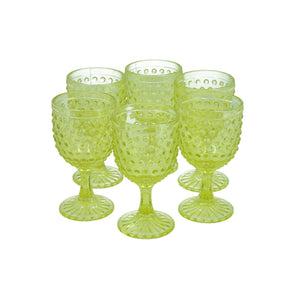 Set 6 Copas Vidrio  Puntos Rubí