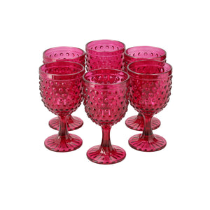 Set 6 Copas Vidrio  Puntos Azul