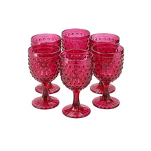 Set 6 Copas Vidrio  Puntos Lila