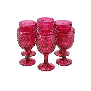 Set 6 Copas Vidrio  Puntos Lila
