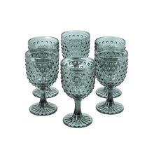 Set 6 Copas Vidrio  Puntos Azul