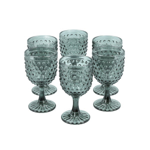 Set 6 Copas Vidrio  Puntos Lila