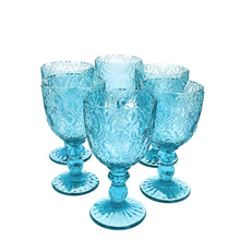 Set 6 Copas Vidrio Lis  Azul