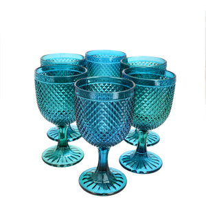 Set 6 Copas Vidrio  Panal  Rojas