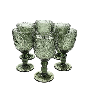 Set 6 Copas Vidrio Lis  Azul