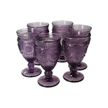 Set 6 Copas Vidrio Flores  Grafito