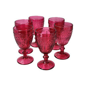 Set 6 Copas Vidrio Girasol  Rosada