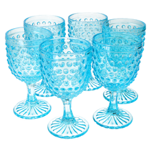 Set 6 Copas Vidrio  Puntos Lila