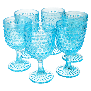 Set 6 Copas Vidrio  Puntos Lila