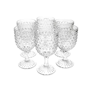 Set 6 Copas Vidrio  Puntos Lila