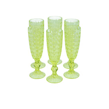 Set 6 Copas Champagne Rombos  Ámbar