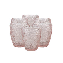 Set 6 Vasos Vidrio Bajo Lis  Rosa