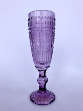 Set 6 Copas Champagne Flores  Lila